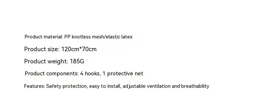 Black mesh dog car isolation net for hatchback, measuring 120cm by 70cm