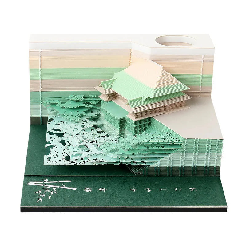 One Piece and architectural building themed sticky notes on craft paper, size 80x45mm.