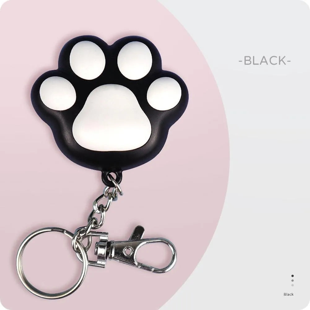 Pink and black USB rechargeable infrared cat teaser toy with key chain attachment