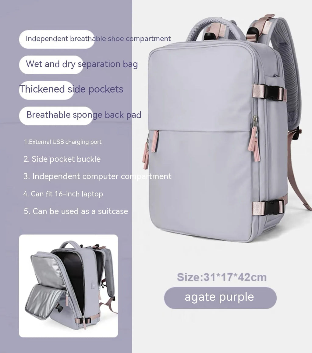 Large waterproof nylon mummy backpack for travel, shown in a neutral colour from the wide available selection.