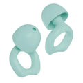 A pair of silicone soundproof earplugs in one of five available colours: black, blue, green, purple, or white.