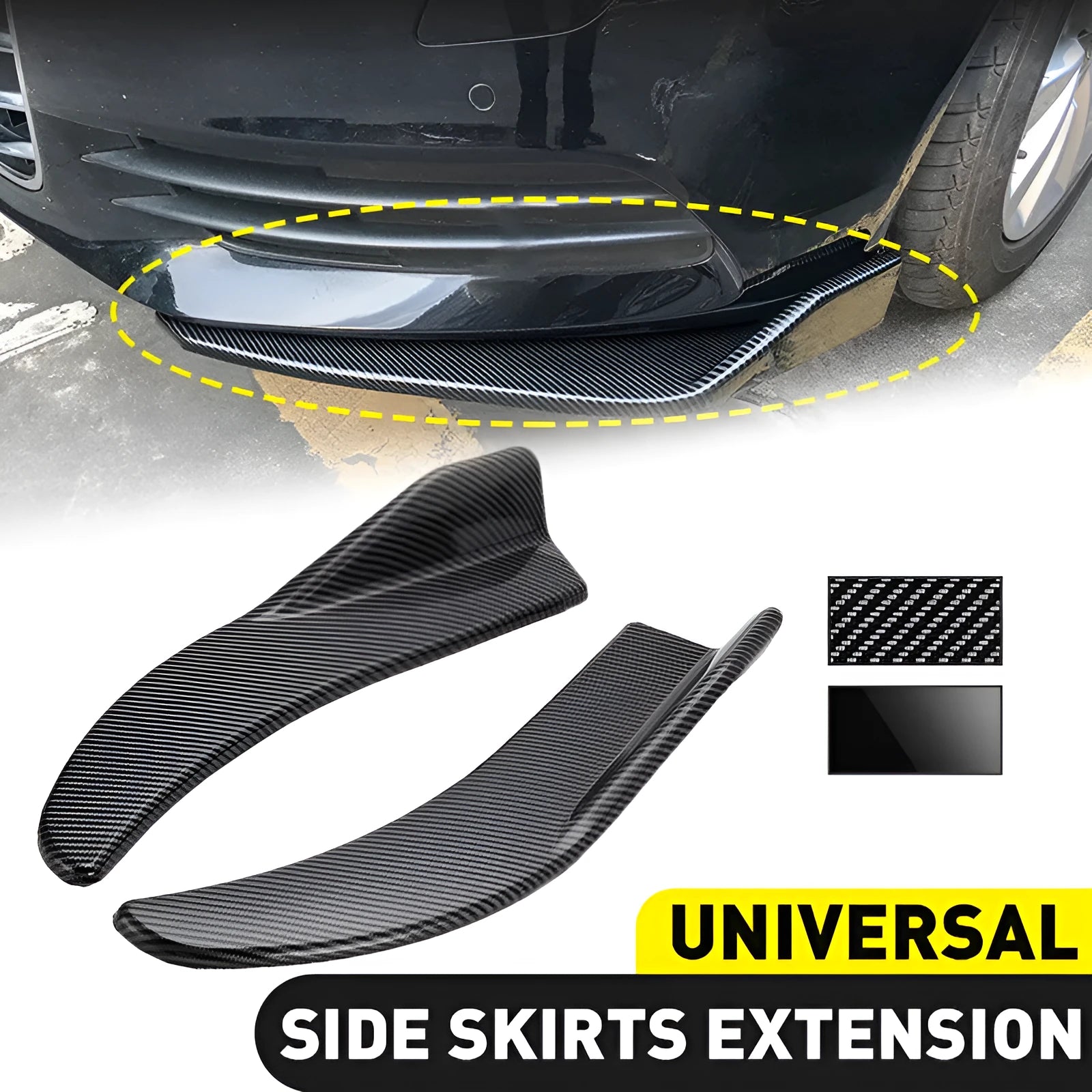 ABS car deflector lights with carbon fibre finish for front and rear installation on General Motors vehicles