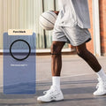 Basketball knee pad with silicone construction and elastic bone strip in black colour