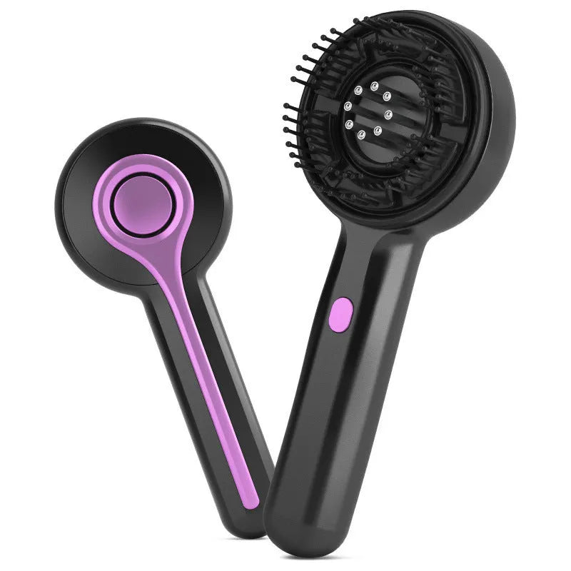 Electric scalp massager with vibration brush head in black, grey or red colours