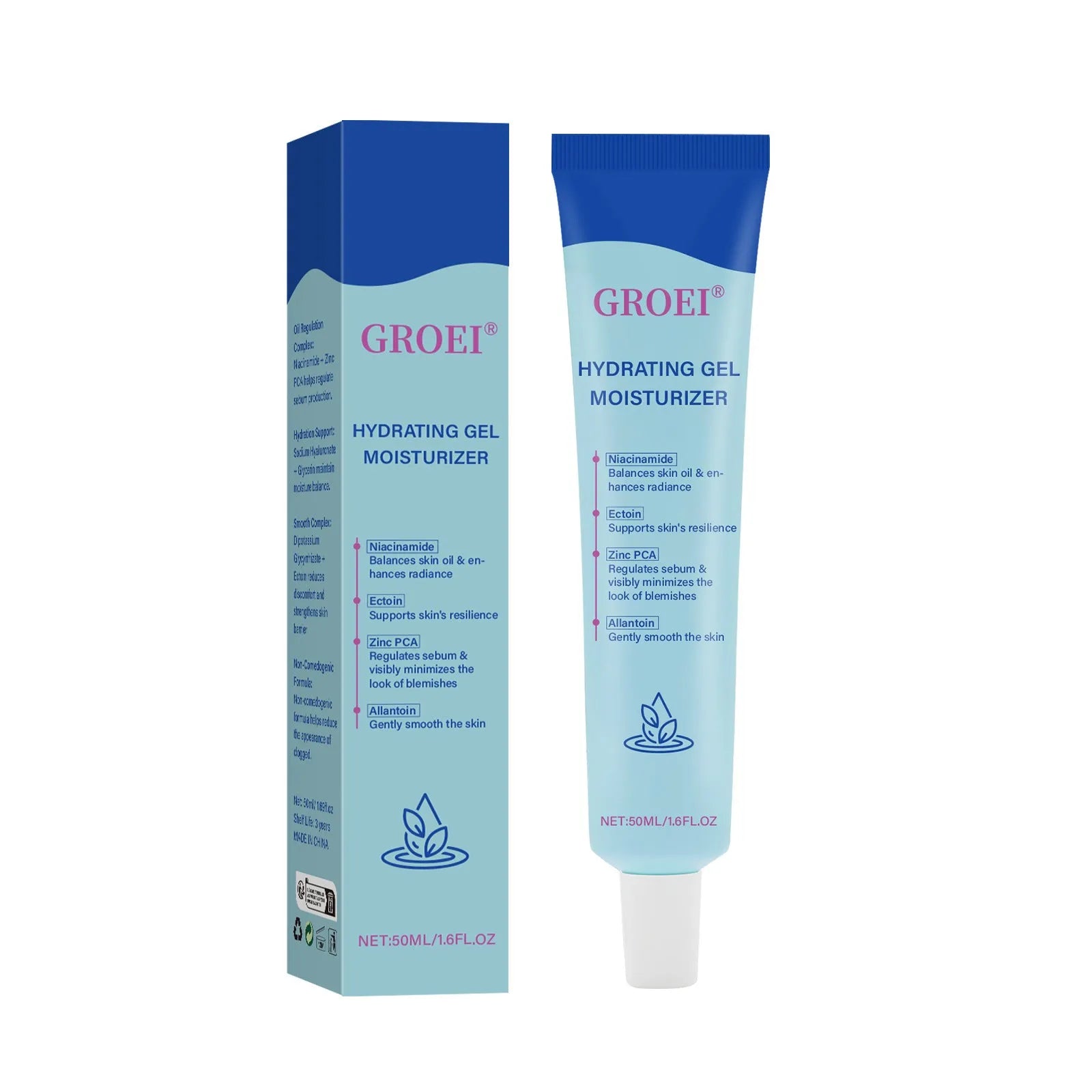 50ml tube of hyaluronic acid facial moisturising gel