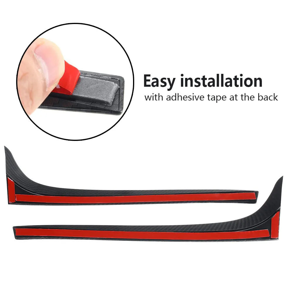 Pair of glossy black ABS plastic rear window side spoiler wings for Volkswagen Golf MK7 on white background