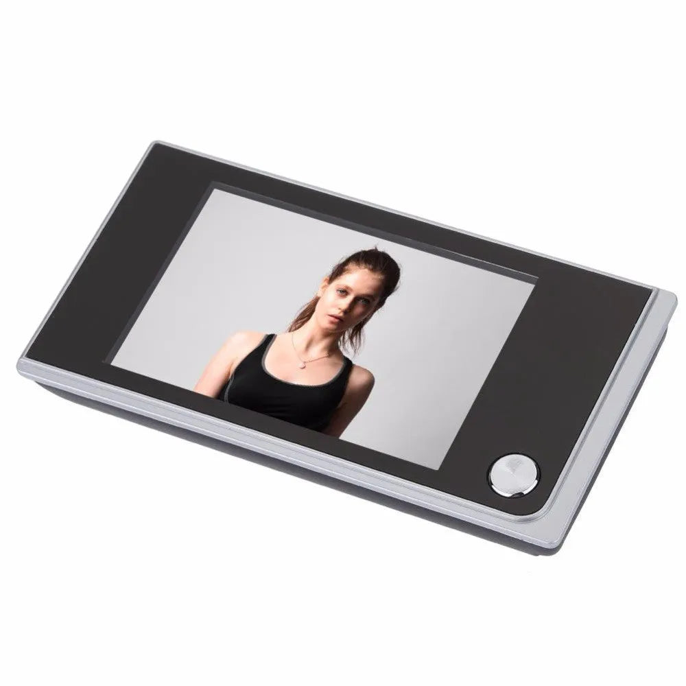 3.5 inch video digital door camera with 120 degree angle peephole viewer in black ABS plastic