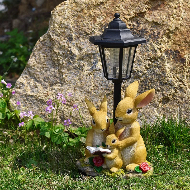 Solar hexagonal garden lamp with American country style design in synthetic resin construction