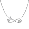Mobius bow zircon clavicle chain 925 silver electroplated platinum finish butterfly motif