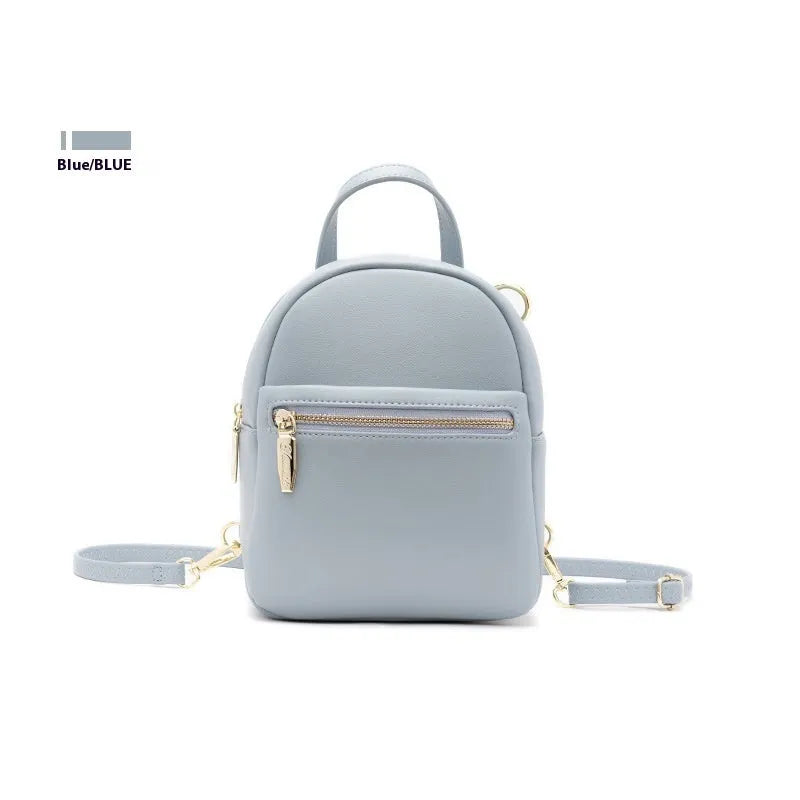 Soft PU mini backpack in street trend style with three-dimensional pocket and six colour options