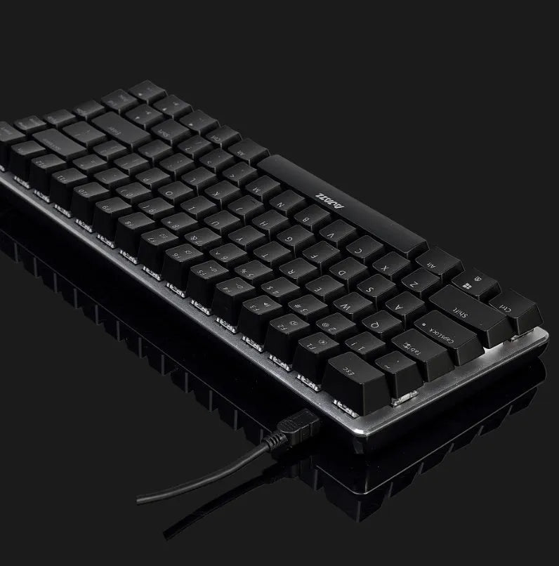 Black AK33 RGB mechanical gaming keyboard with 82 keys, wired USB connection, and seven-colour backlight.