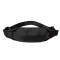 Men's black oxford cloth crossbody waist bag with internal organisation pockets