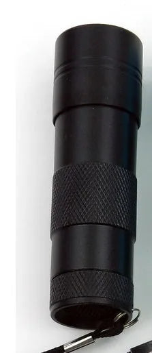 Black UVC LED UV torch light handheld currency detector with rear switch
