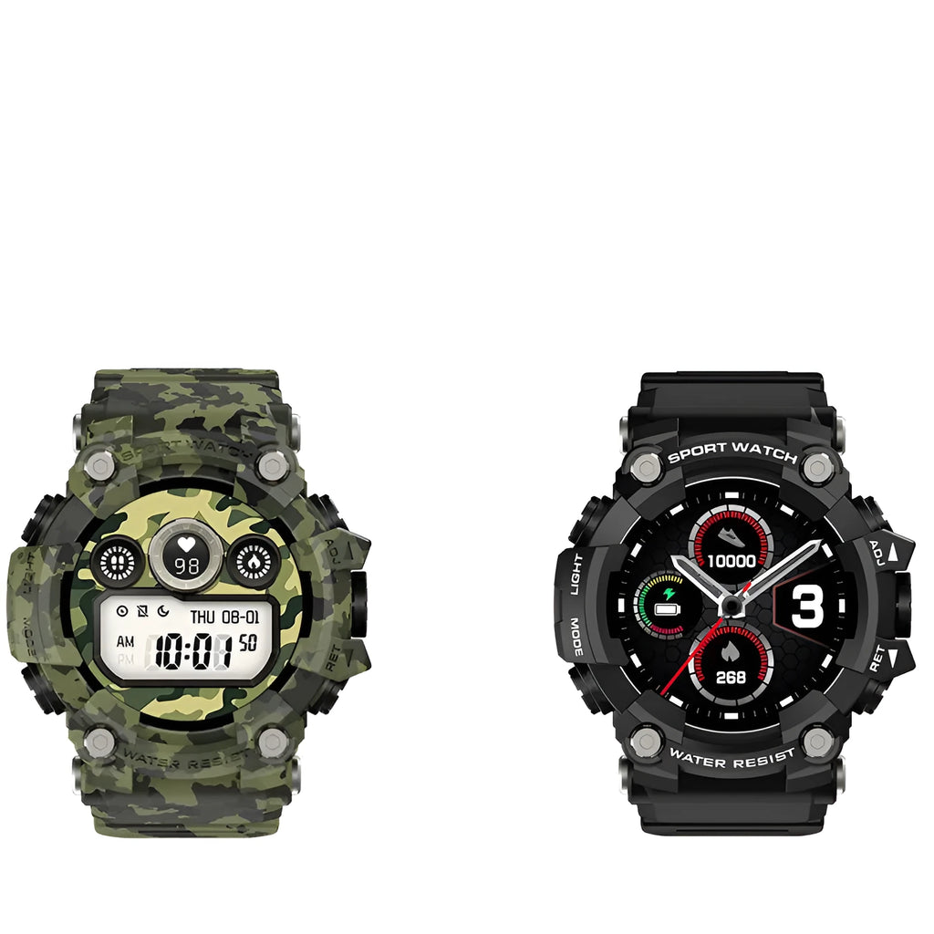 T6 Tactical Rugged Smart Watch with 1.3-inch screen on an anti-sweat wristband.