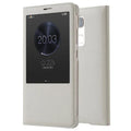 Huawei Mate 7 flip phone case in imitation leather with pure colour finish, shown in five colour options