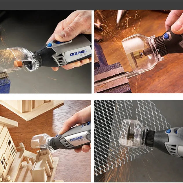 Clear plastic protective cover for Delta angle grinder with 17.5-19mm thread port