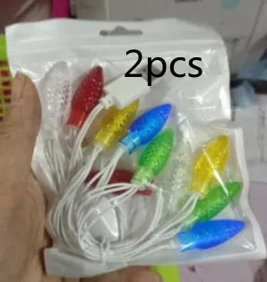 Green USB charging cable with 10 flashing LED lights for Christmas decoration and device charging