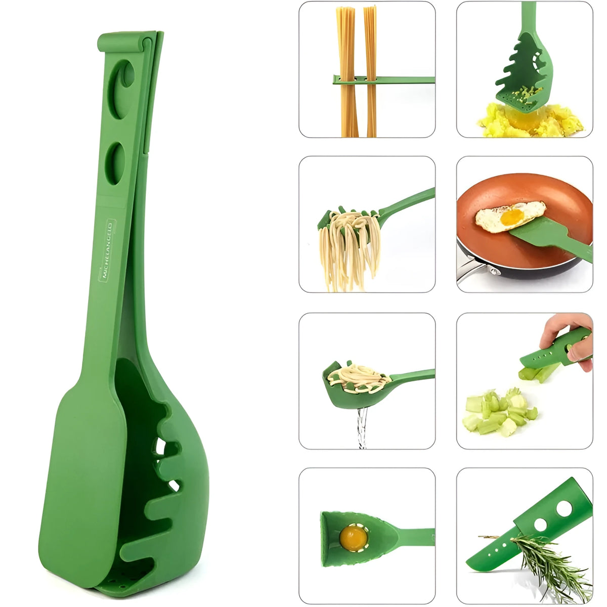 Multifunction kitchen spoon set with plastic multi function shovel 30.5cm and spaghetti spoon 28cm