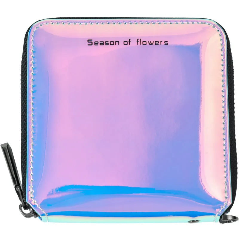 Women's short folding wallet Korean style PU leather 11cm dimensions