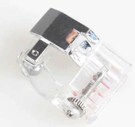 Adjustable bias binder presser foot for domestic sewing machines with snap-on fitting