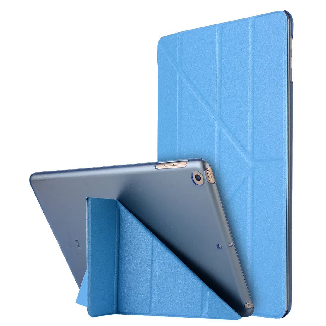 Ultra-thin PU leather protective case for iPad 9.7 and Pro 11, in black, showing front cover with precise cutouts