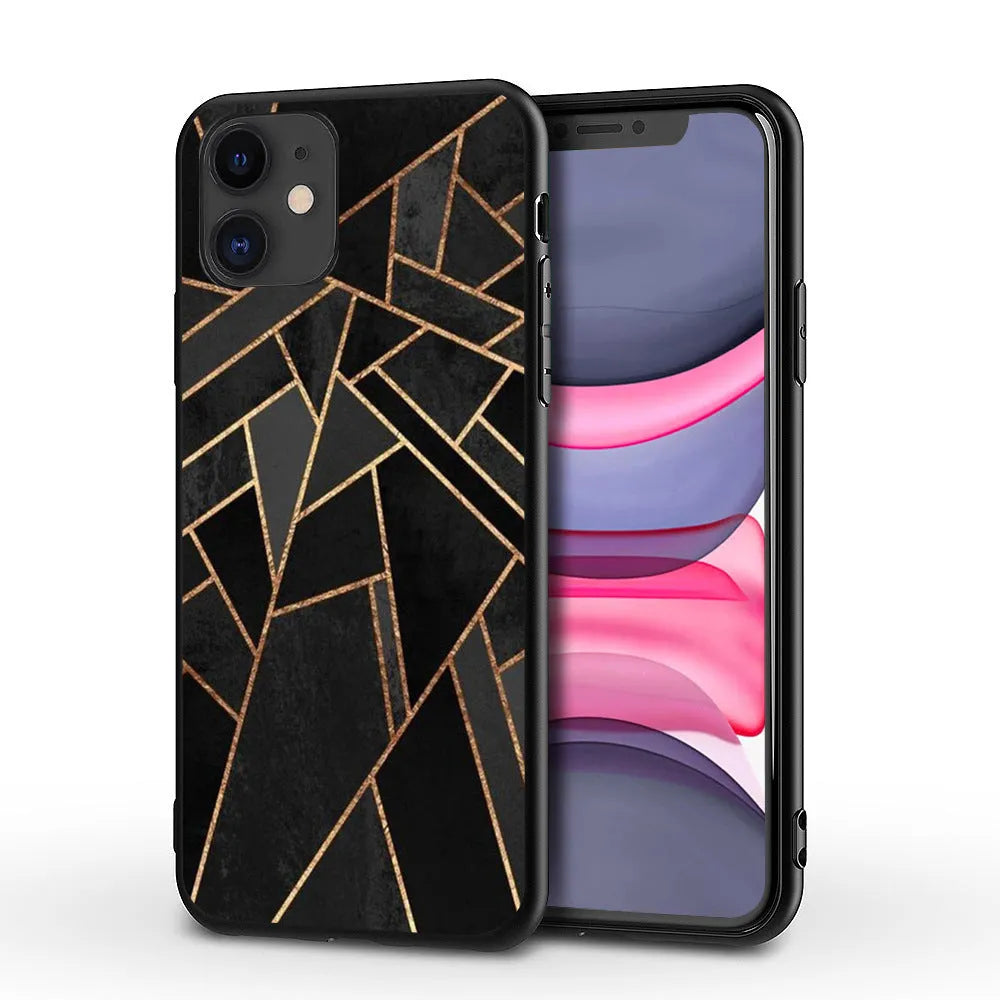 Marble pattern iPhone back cover case with waterproof and drop-resistant protection