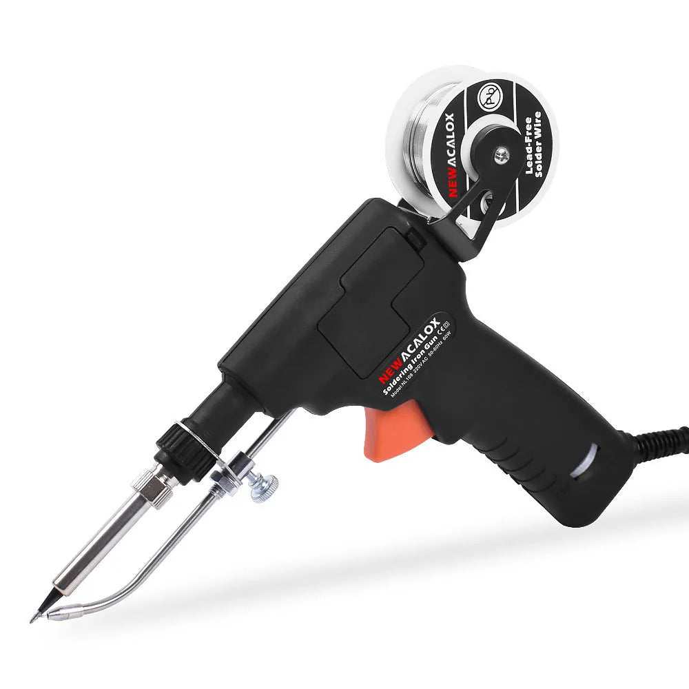 60W manual soldering iron with 900M series tip, PTC ceramic heating core, 260-480°C, EU or US plug, tin wire.