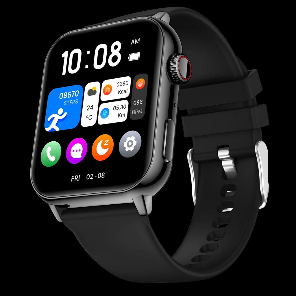 Smart Bluetooth call sports bracelet with TFT screen, black plastic, health monitoring features