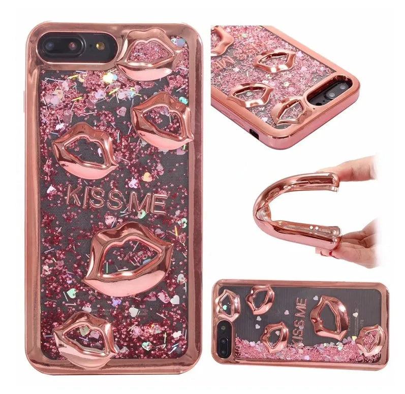 Three-dimensional lips TPU back cover phone case for Huawei P20 P30 in golden colour