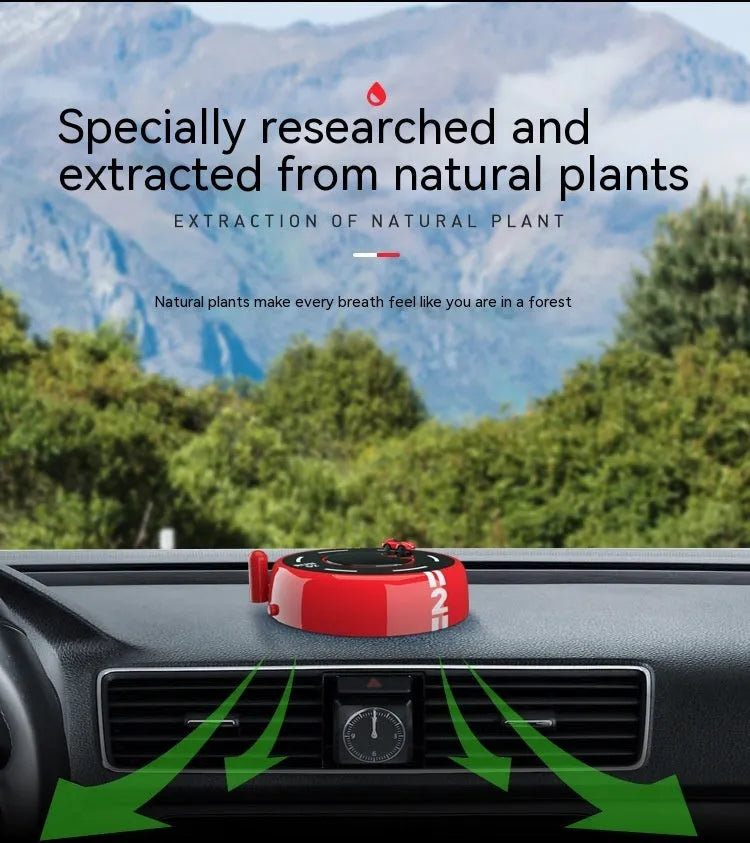 Round solar-powered car air freshener decoration in black, red or white with USB connection