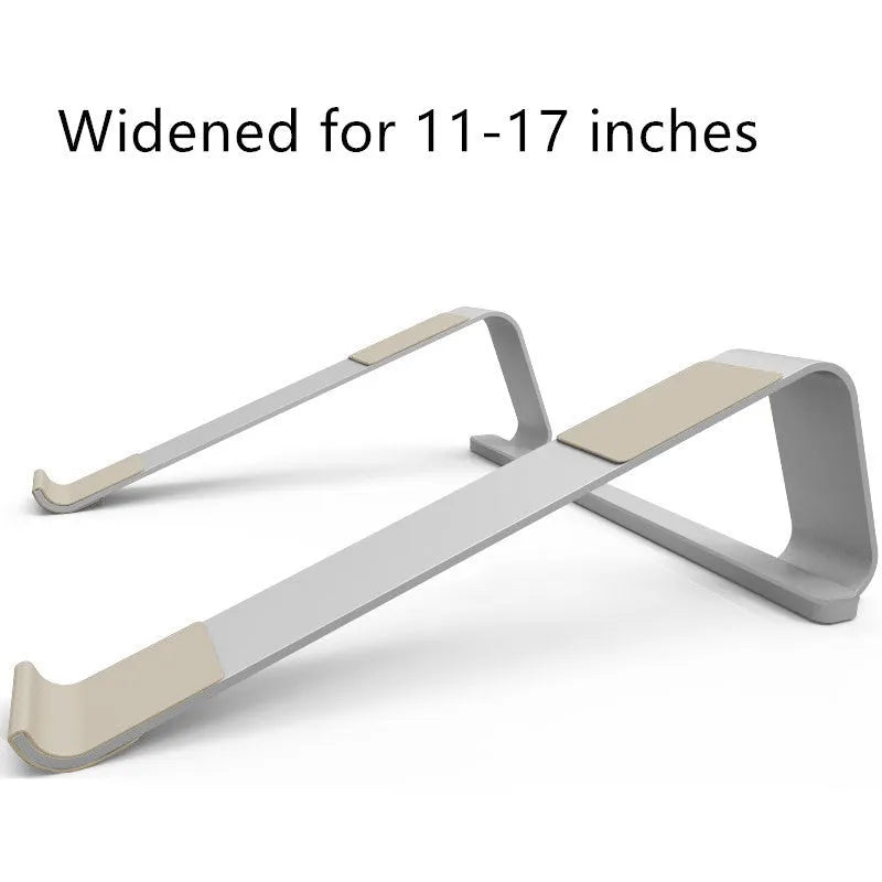 Aluminium alloy laptop stand for 11-17 inch laptops, basic 262x210x82mm size, silver finish