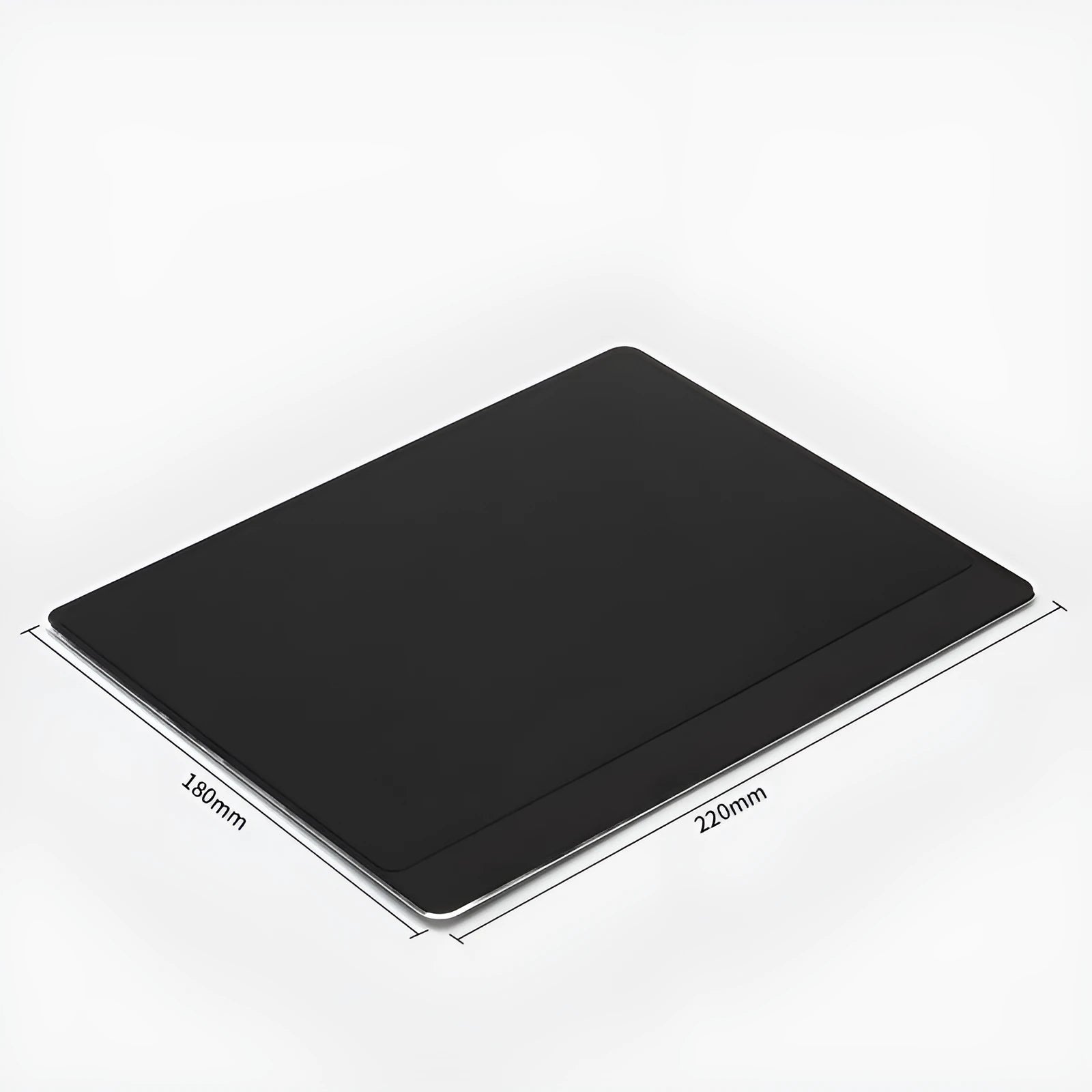 Metal alloy desk mouse pad elongated surface in black finish