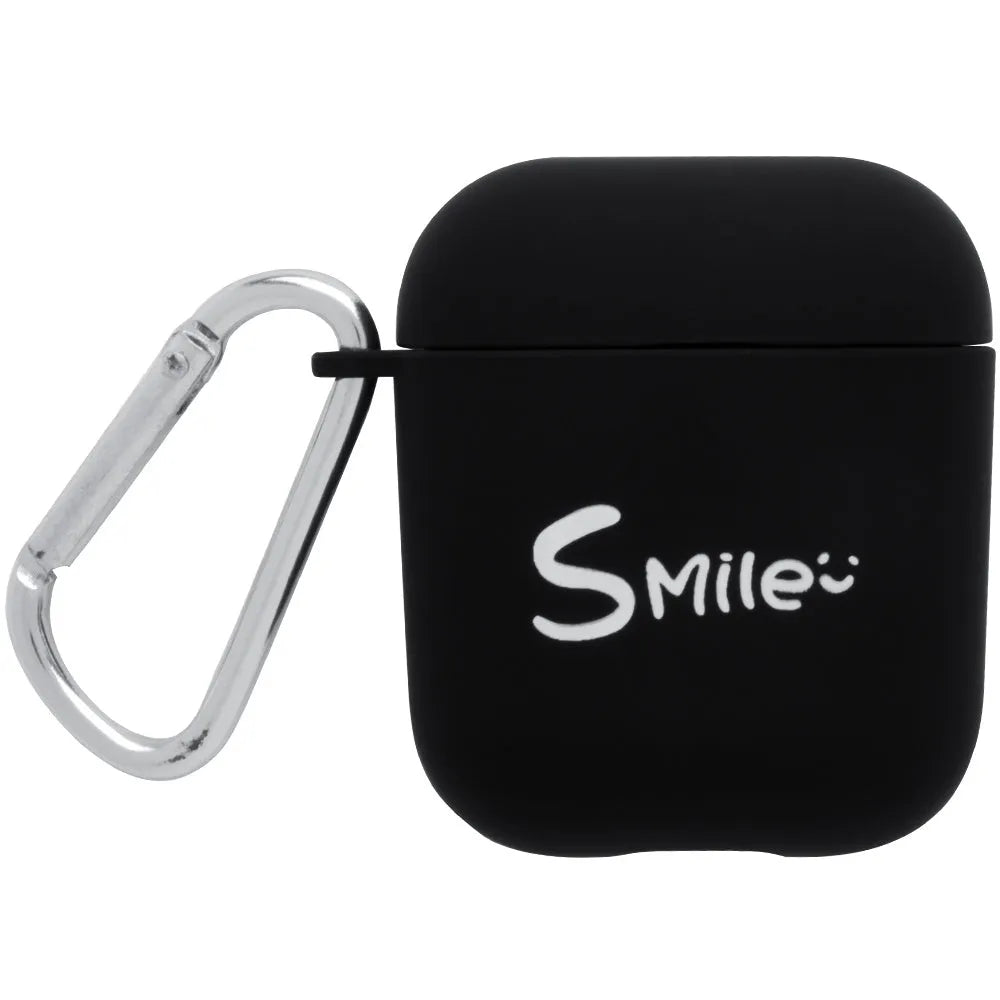 Apple AirPods earphone cover cases in PC plastic with decorative flower and smiley face designs