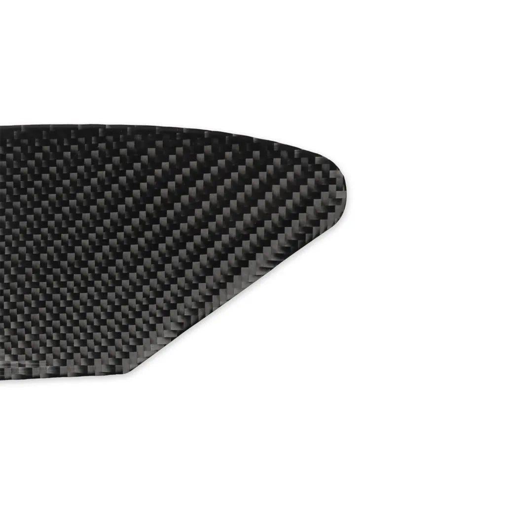Carbon fibre decorative sticker for a USB charging port panel with 3M adhesive backing.