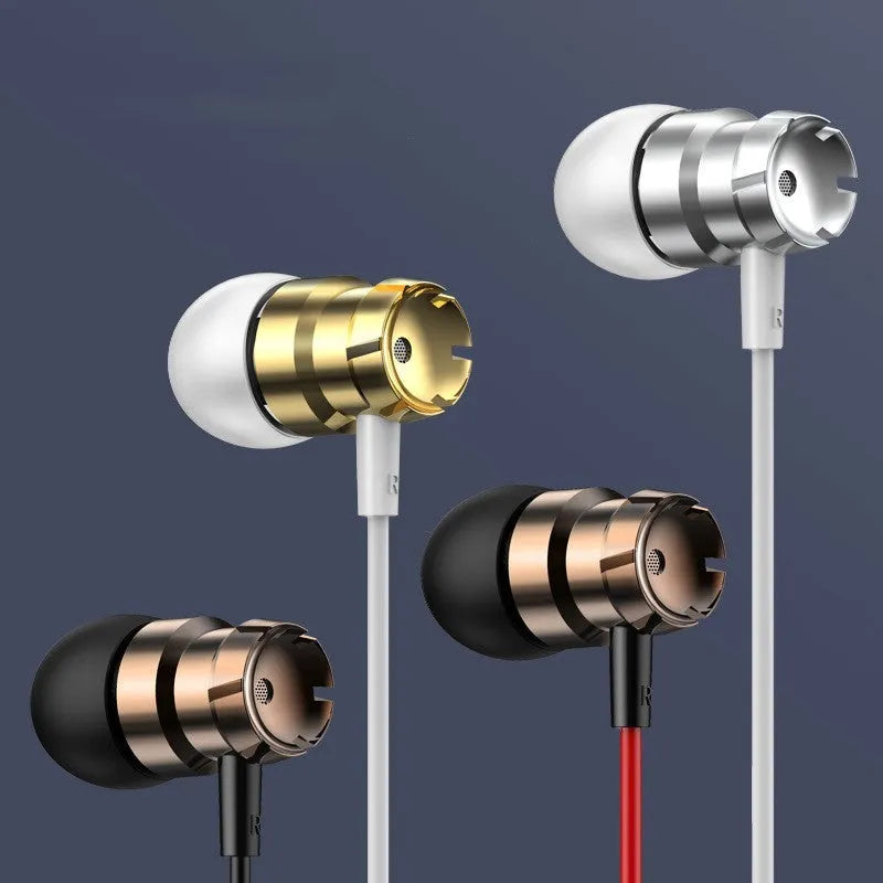 Wired in-ear headphones with 3.5mm plug and microphone in various colours