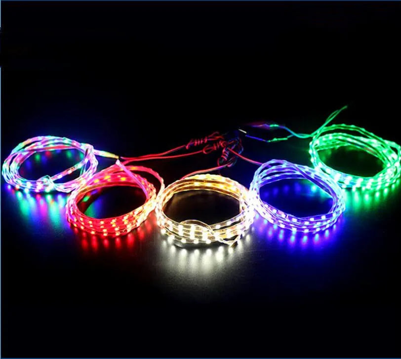 12V LED strip light for car decoration, soft flexible colour lamp in blue or red, 90cm to 150cm