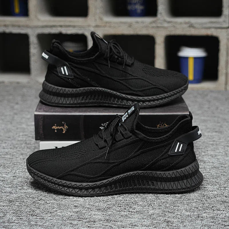 Men's casual shoes in grey, black, or white with cloth upper, PVC sole, round toe, and front lace-up