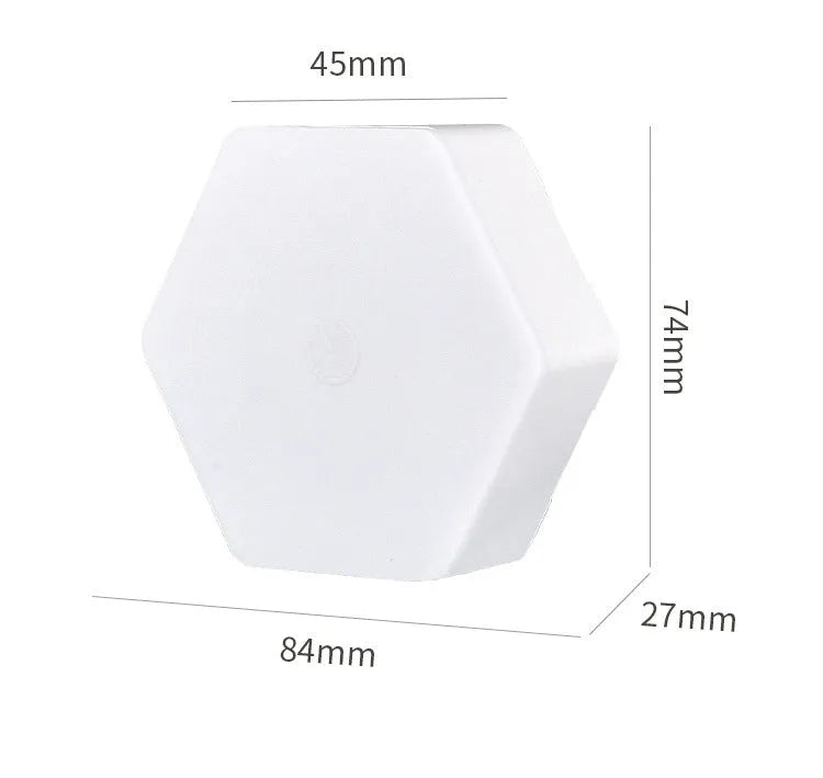 White rectangular wireless remote control touch pat light unit showing compact size.