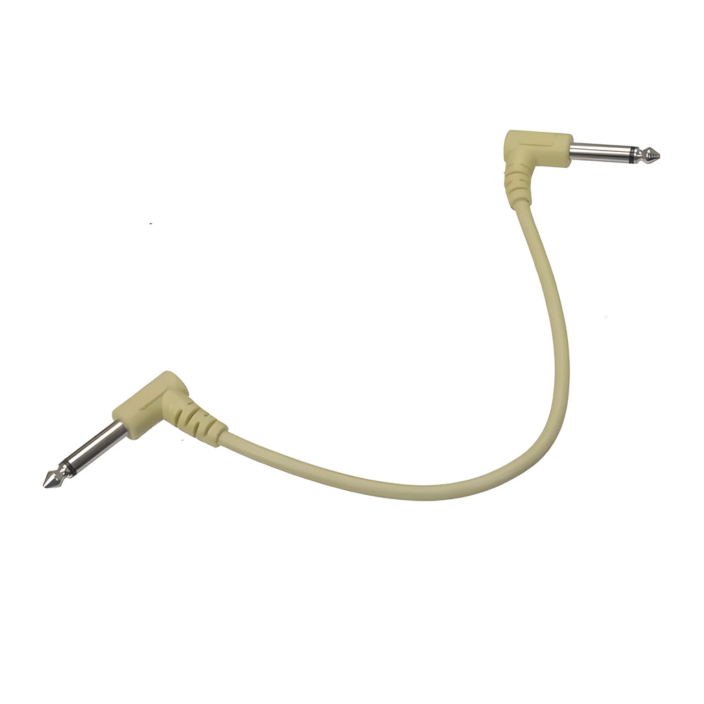 Set of six coloured electric guitar effector cables for effects pedals and audio connections