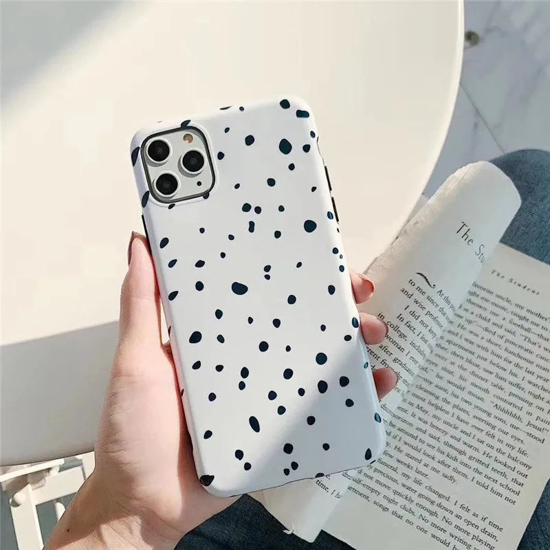 White cartoon TPU back cover phone case for iPhone 11, 12, 13, XR, XS, 7 and 8 models