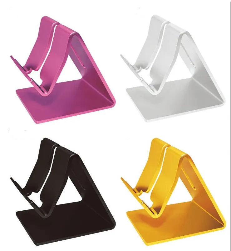 Universal aluminium alloy desk stand holder for tablets and phones in black, blue, gold, rose red, or white
