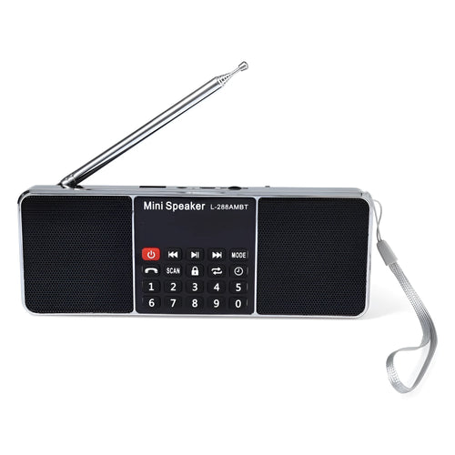 Hot L-288AMBT black portable AM FM radio Bluetooth speaker with LCD screen and control buttons