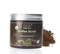 Coconut Oil Coffee Scrub Exfoliating Deep Cleansing Granules in a bowl with coffee grounds and coconut oil