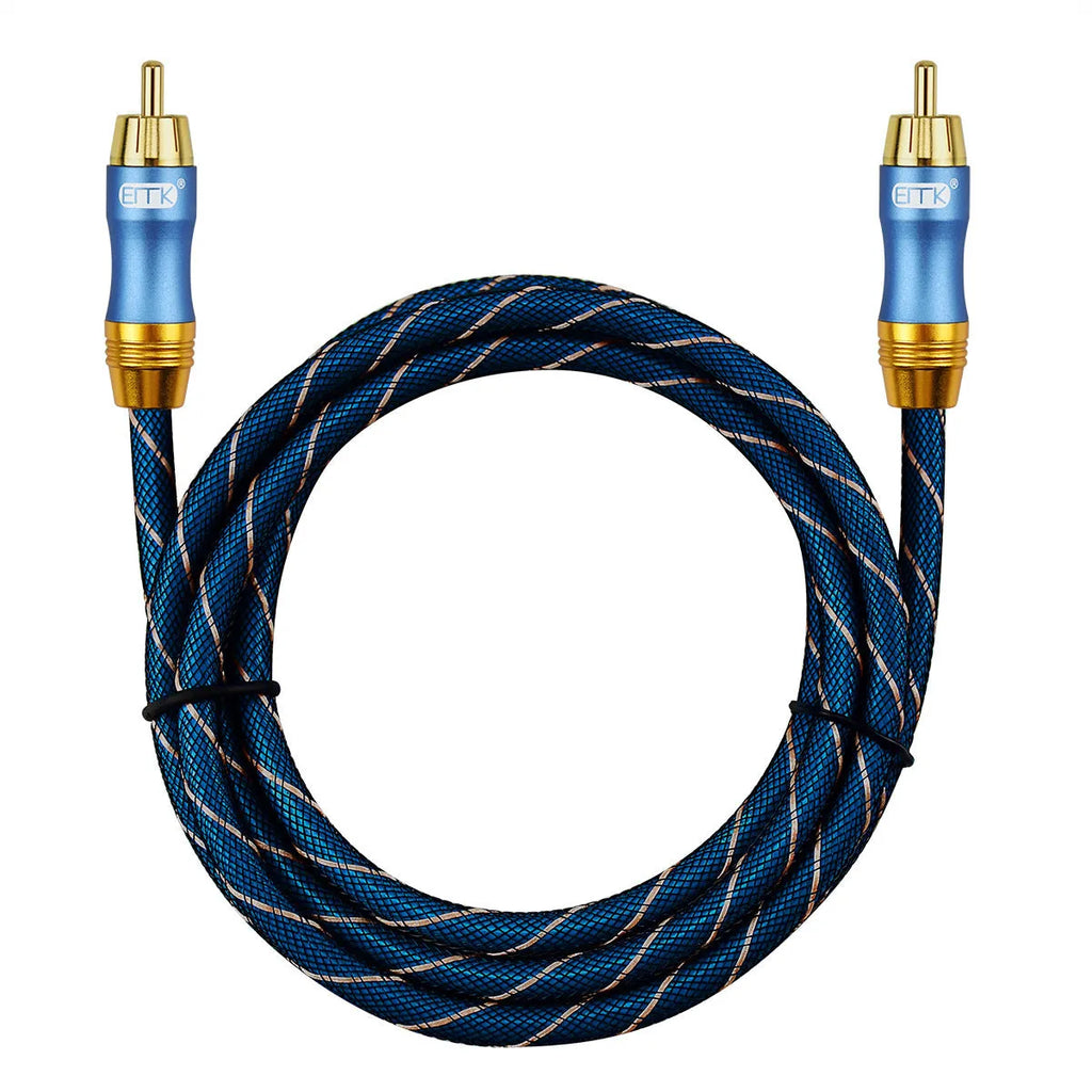 Digital coaxial audio cable 3 metres with gold-plated RCA plugs and blue screen design
