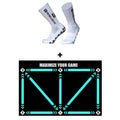 Indoor football training mat with rubber surface for skill practice drills