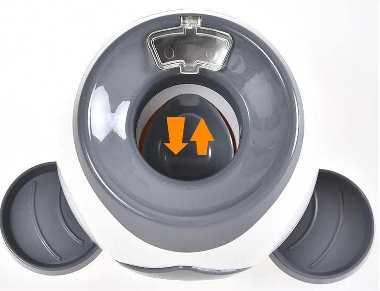 Smart pet feeder tennis ball reward machine in ABS, approx. 300 x 180 x 200mm, with 6cm balls and 8cm food tray