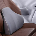 Memory foam car seat waist cushion in light grey, 36x43x15cm, with breathable 3D fabric cover