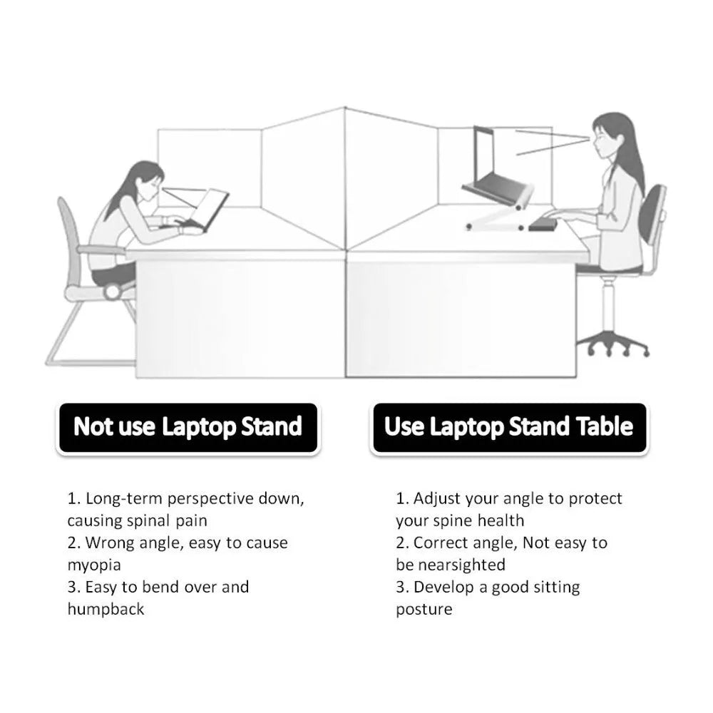 Foldable laptop stand in aluminium alloy and MDF, black and white option, with adjustable angle