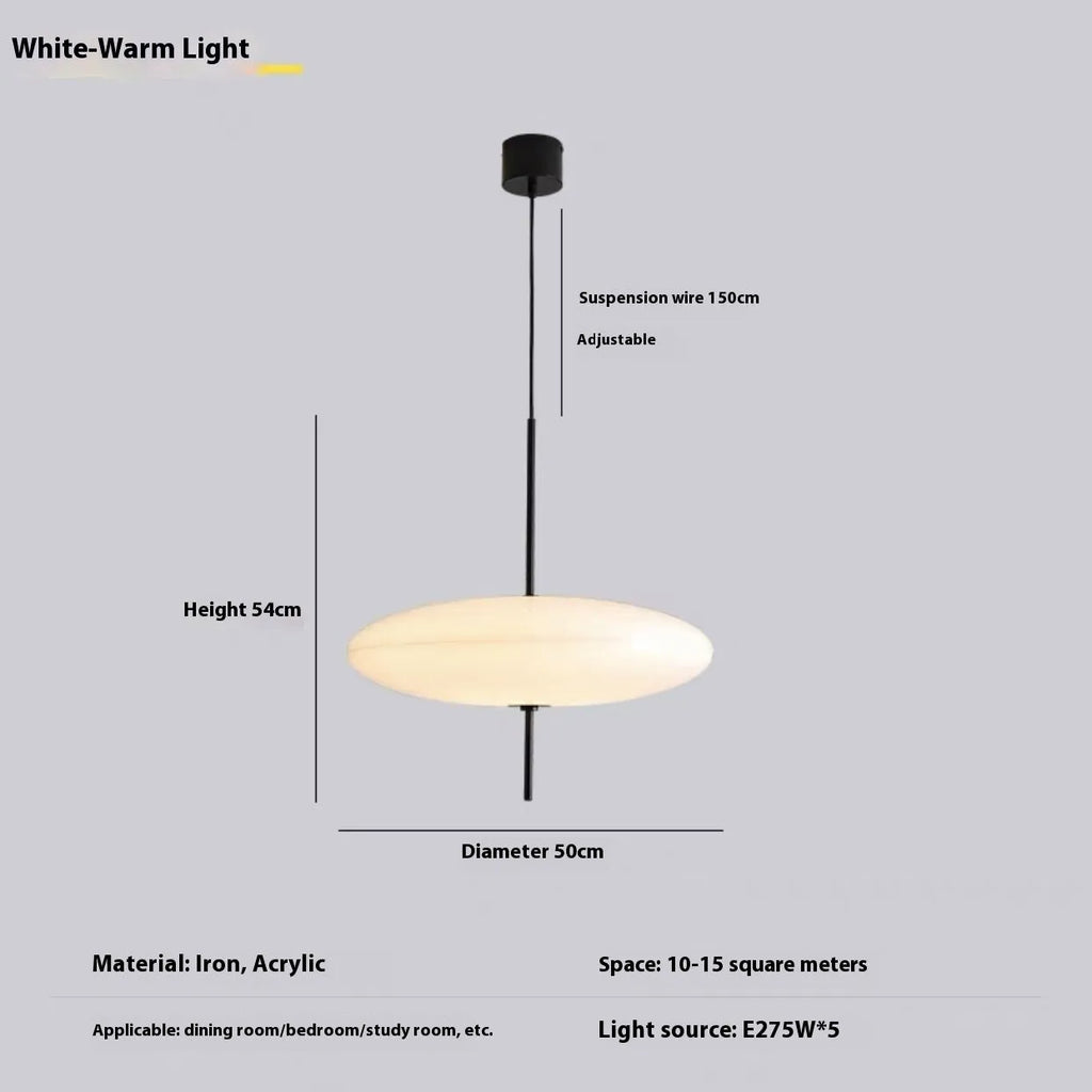Nordic retro designer UFO pendant chandelier ceiling light in black and white finish