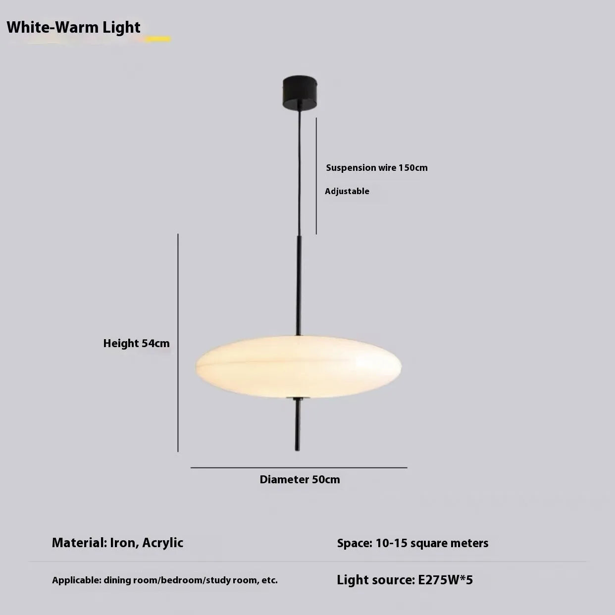 Nordic retro designer UFO pendant chandelier ceiling light in black and white finish